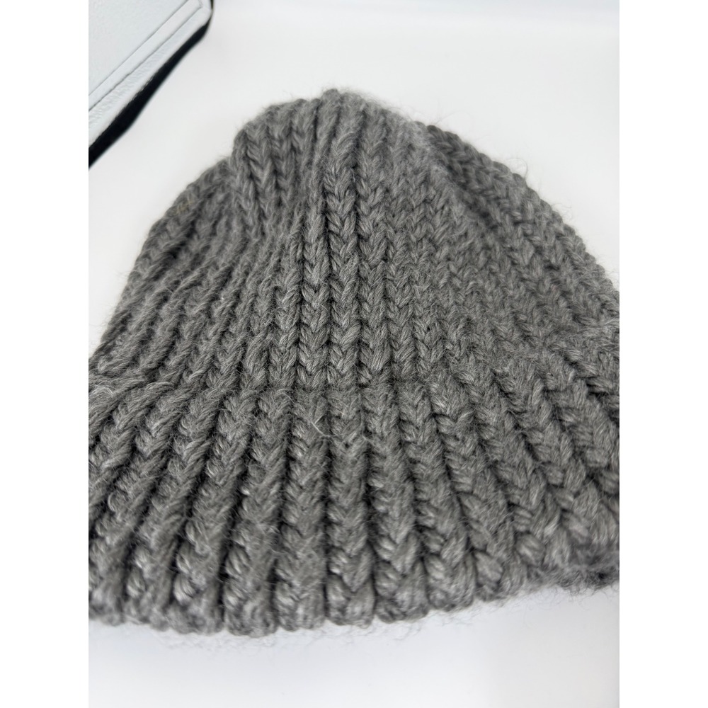 Chunky Knit Beanie Hat and Scarf Set Charcoal Gray Winter Cold Weather Set